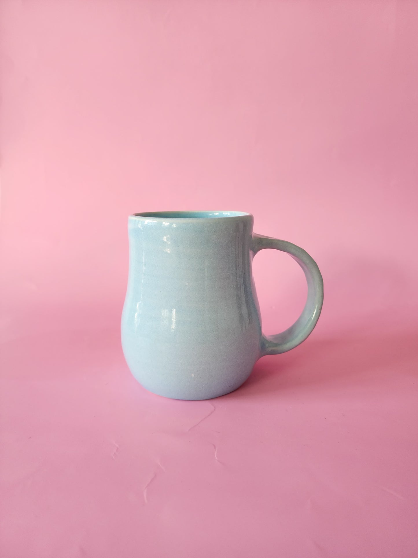 Boob mug - blue + pink hearts