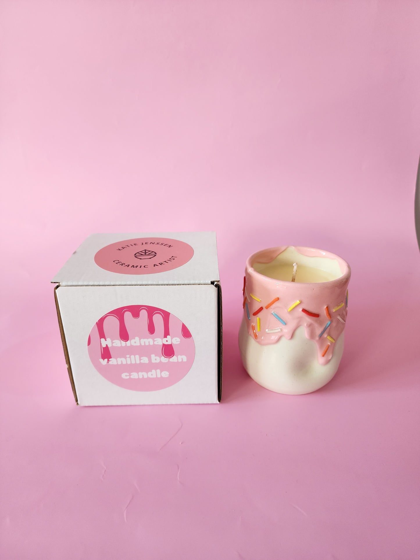 Ceramic sprinkle candle - Vanilla bean