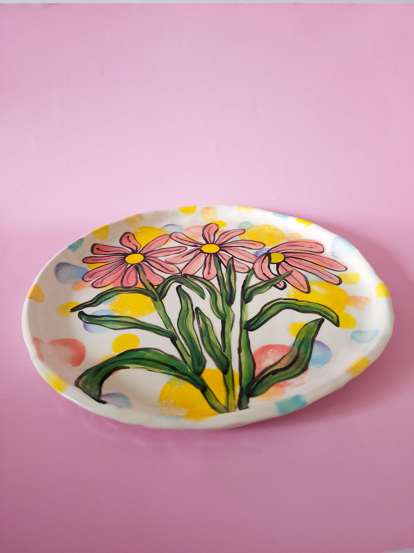 Round daisy platter