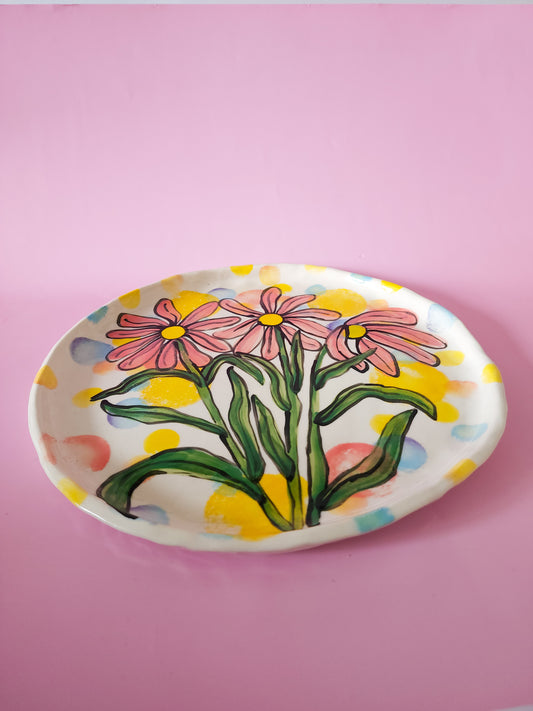 Round daisy platter