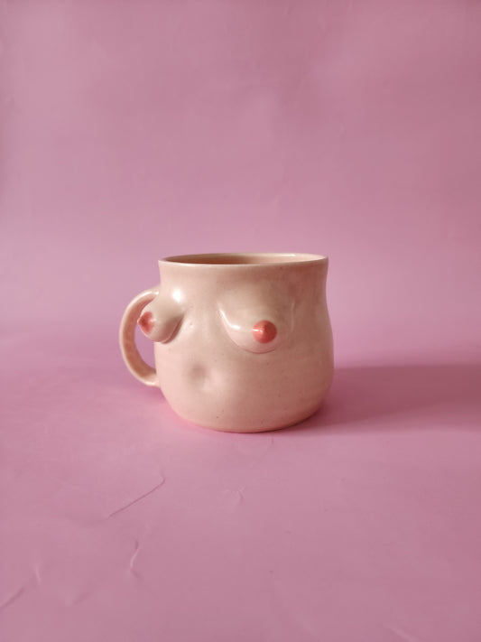 Boob mug - pink + pink nipples