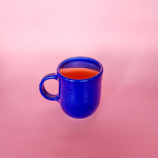 Deep blue with pink mug