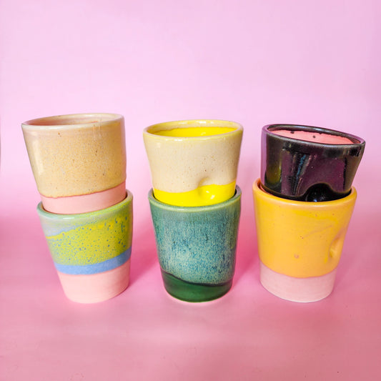 Tumblers with thumb indent (Multi glaze)