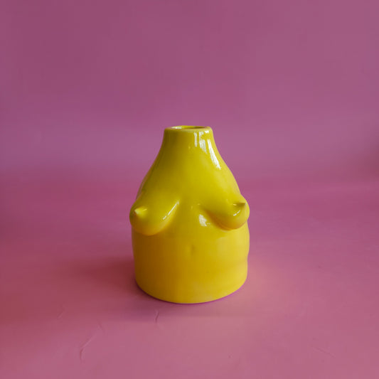 Mini boob vase - yellow