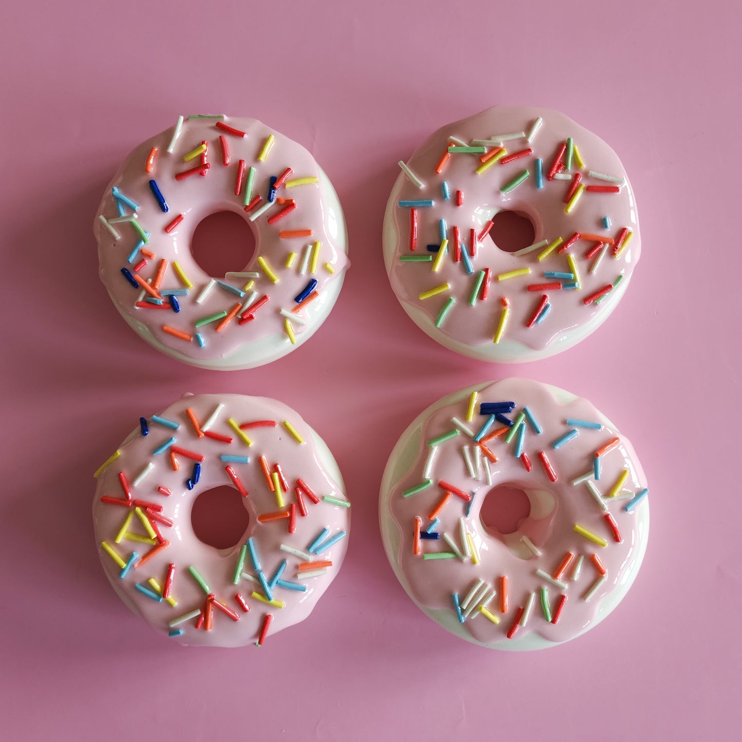 Ceramic doughnut with rainbow sprinkles