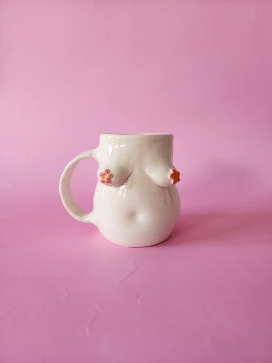Boob mug - Pink Daisies