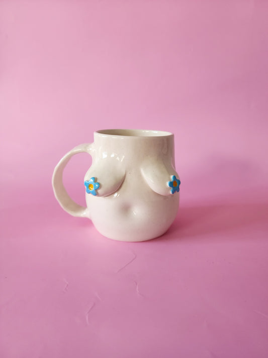 Boob mug - Blue Daisies
