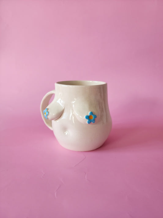 Boob mug - Blue Daisies