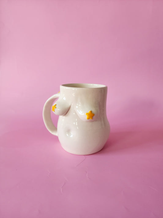 Boob mug - yellow stars