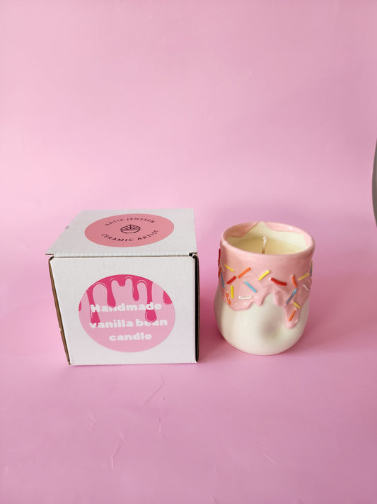 Ceramic sprinkle candle - Vanilla bean