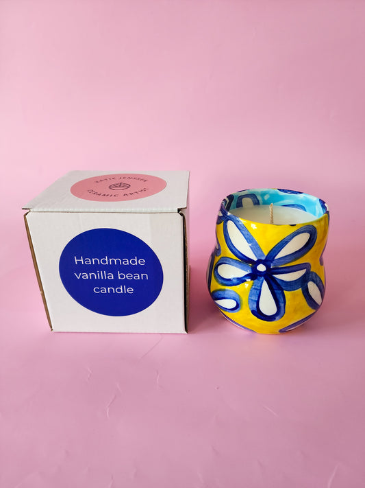 Ceramic candle - Vanilla bean - flower power