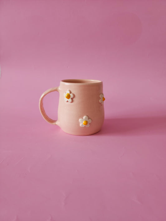 Pink daisy mug