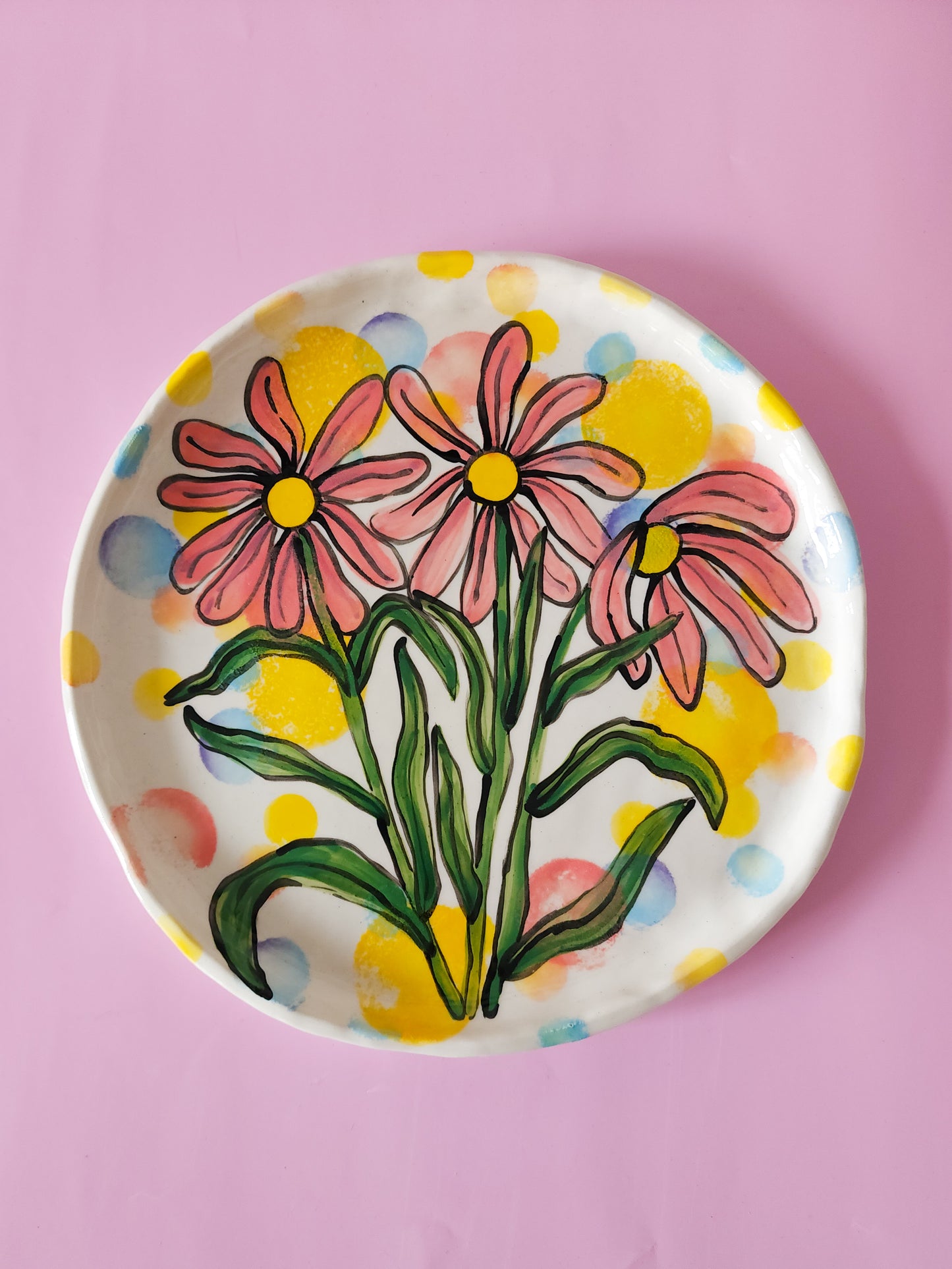 Round daisy platter