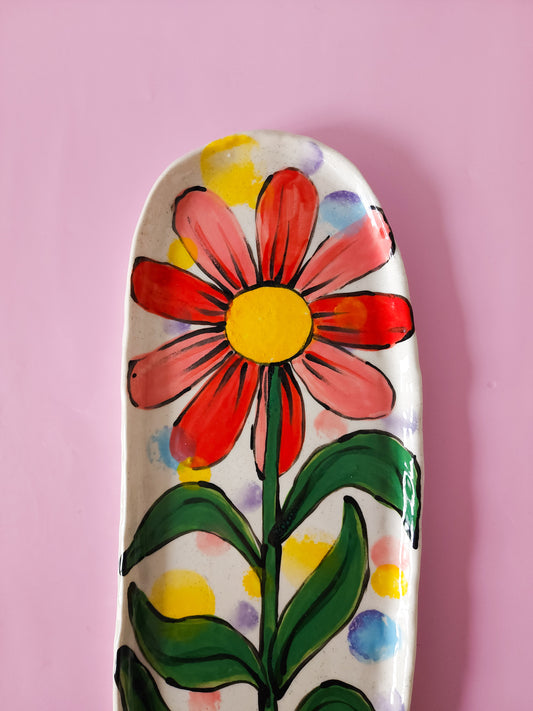 Oval daisy platter