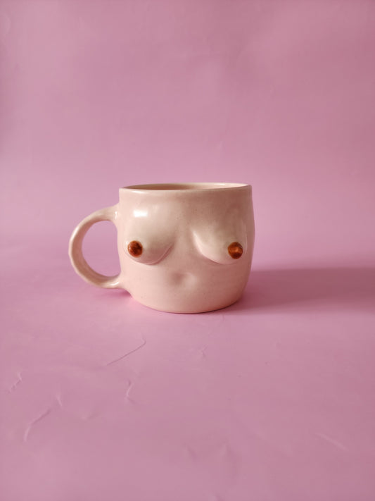Boob mug - pink + brown nipples