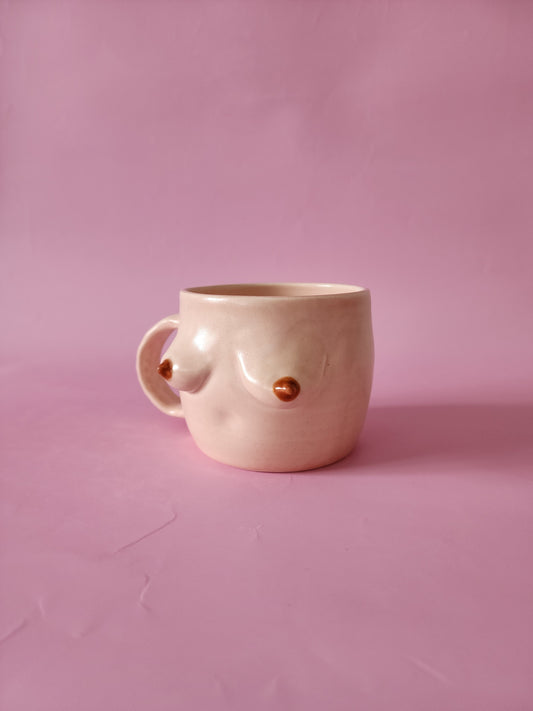 Boob mug - pink + brown nipples