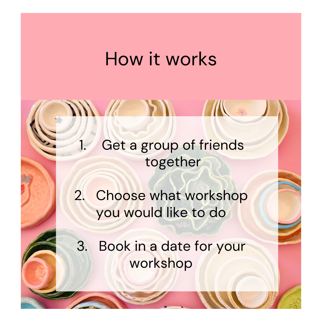 Deposit for a Pottery Party (private group workshop inside Katie's studio) - book your workshop date