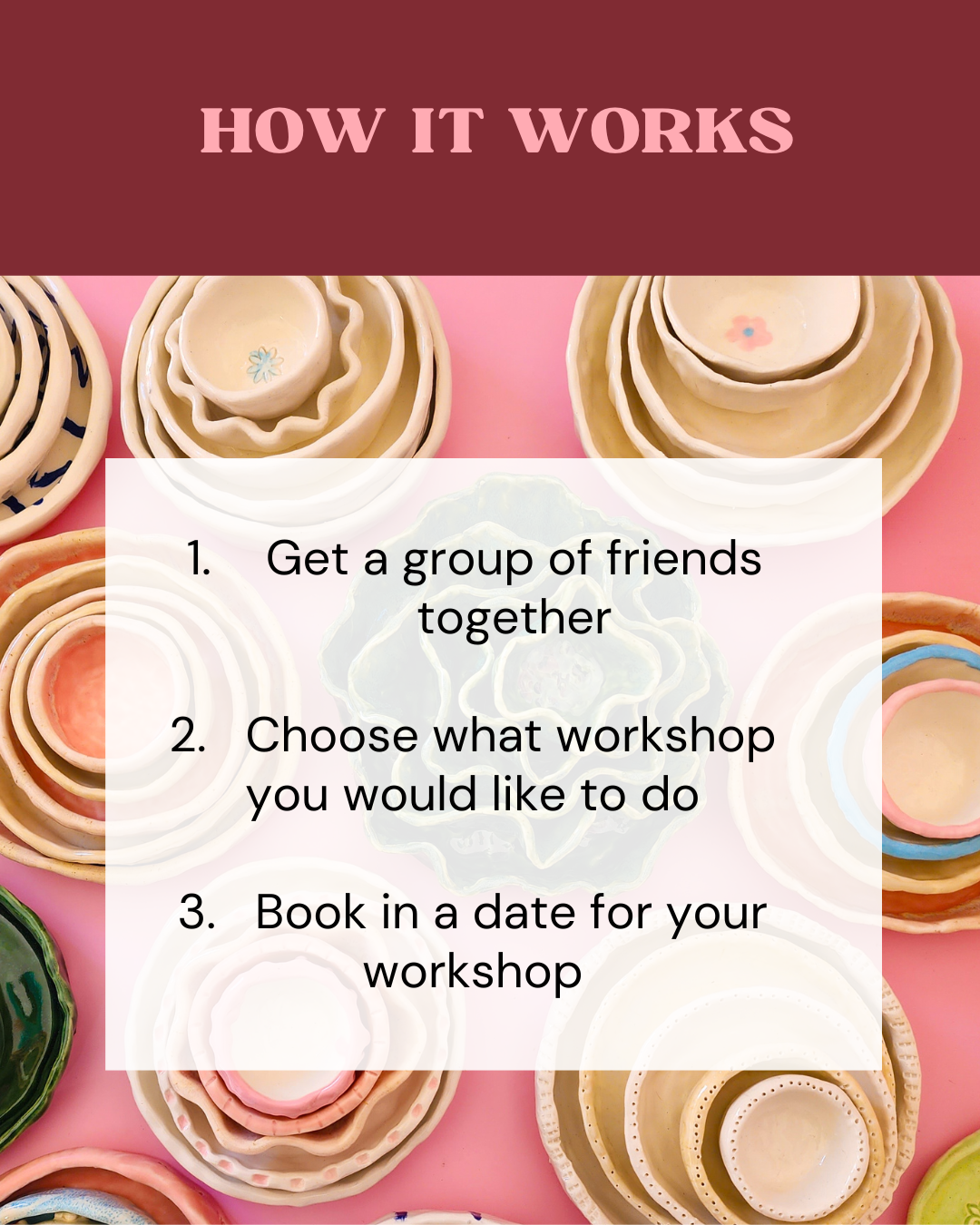 Deposit for a Pottery Party (private group workshop inside Katie's studio) - book your workshop date