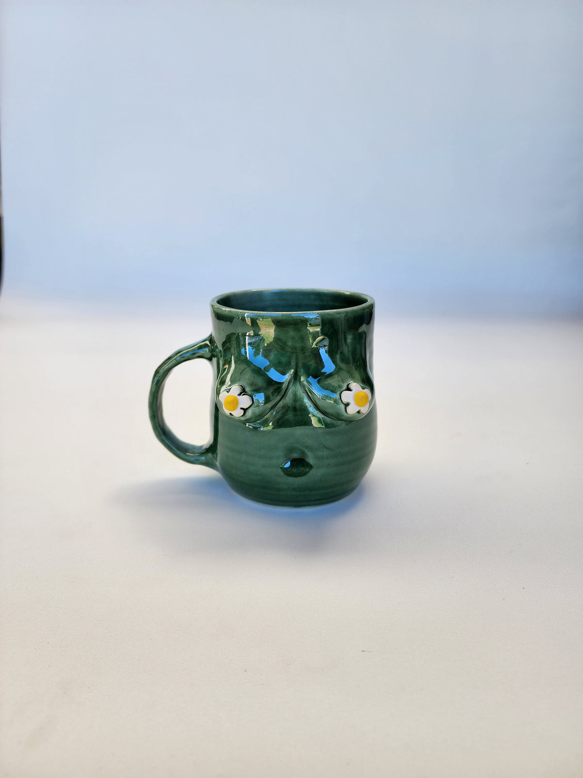 Boob mug - glossy green