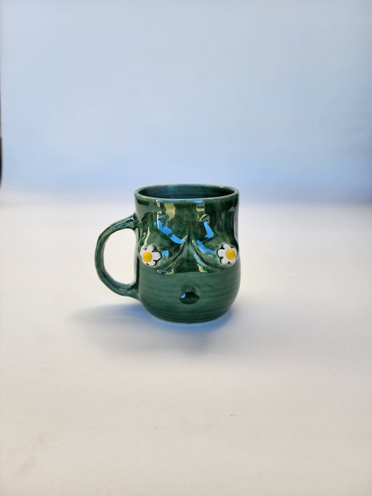 Boob mug - glossy green