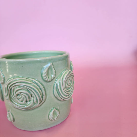 Pottery mug - sea foam