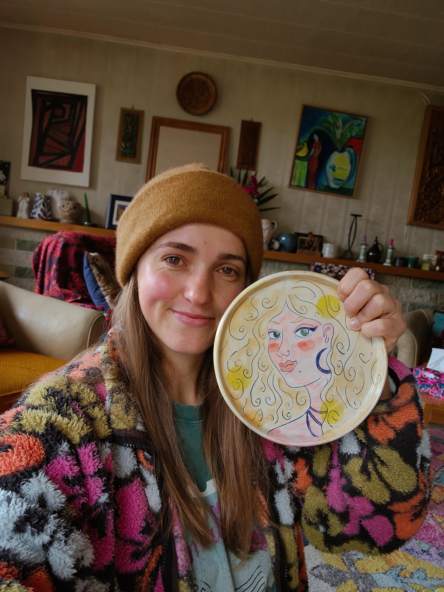 Small pottery face plate