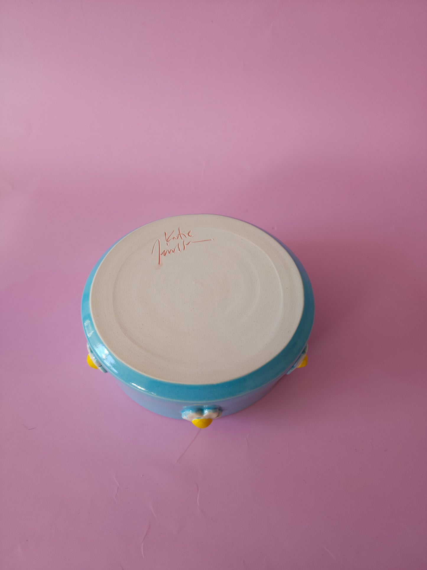 Blue daisy dog bowl
