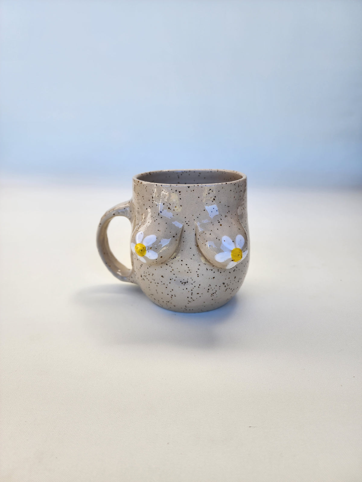 Boob mug - speckle + daisies