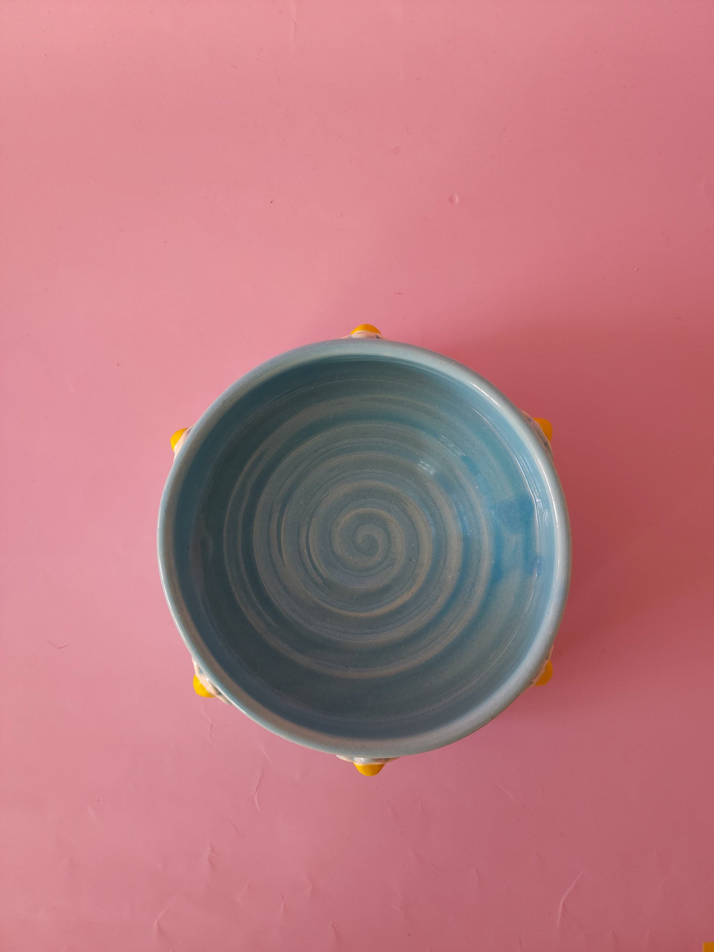 Blue daisy dog bowl