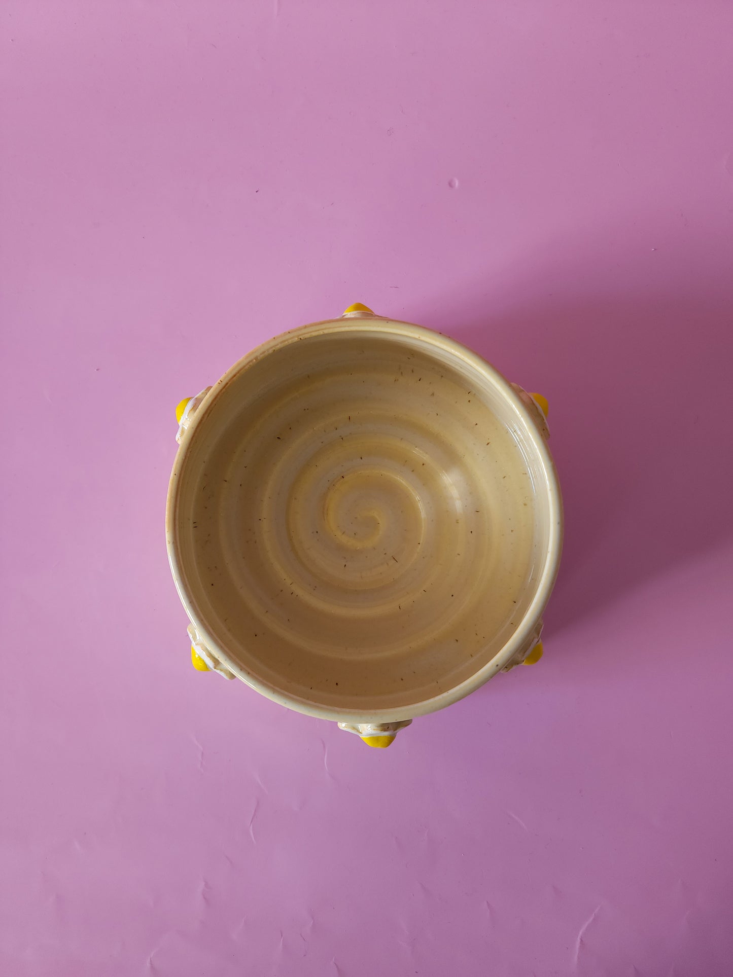 Speckled daisy dog bowl