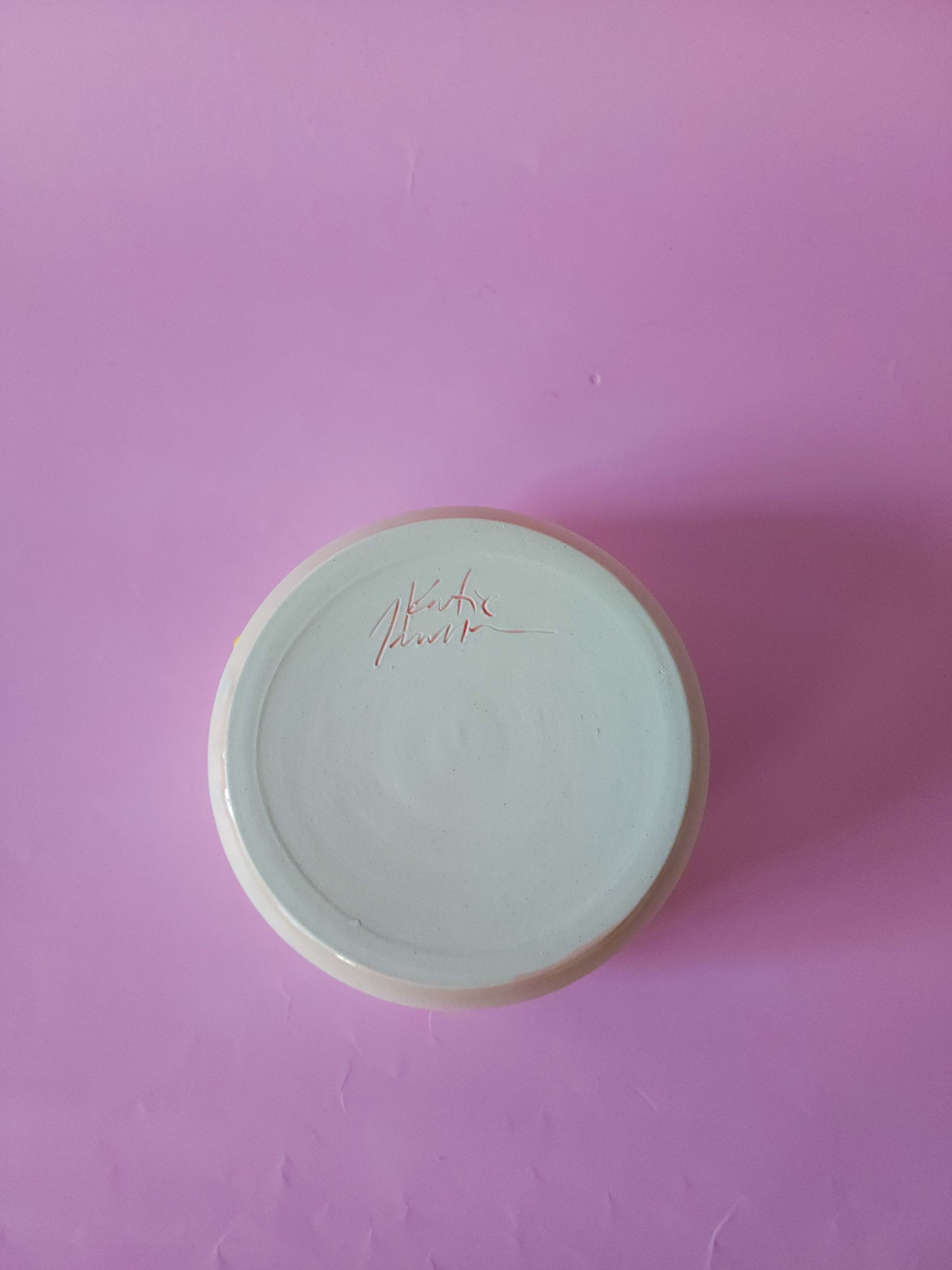 Pink daisy dog bowl