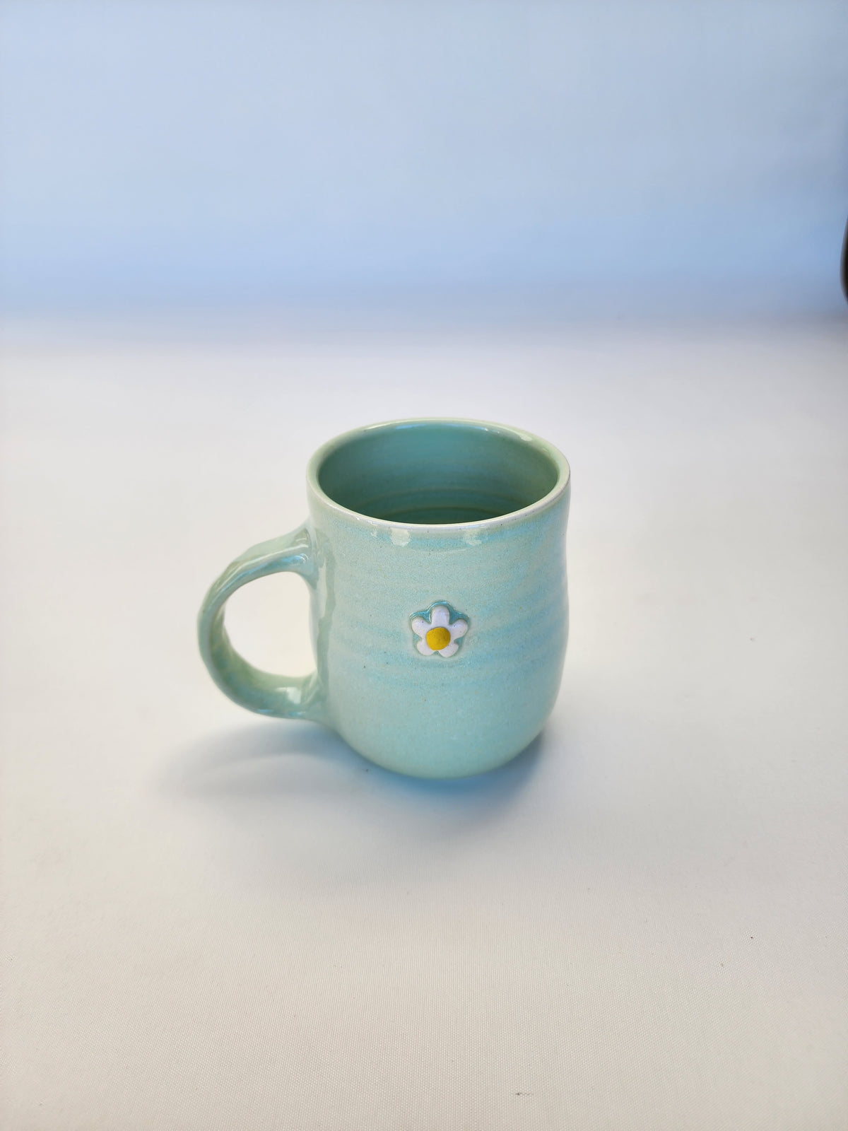 Mint green daisy mug