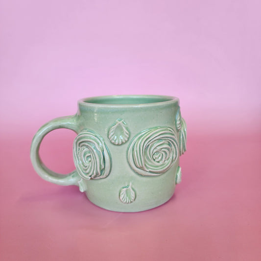 Pottery mug - sea foam
