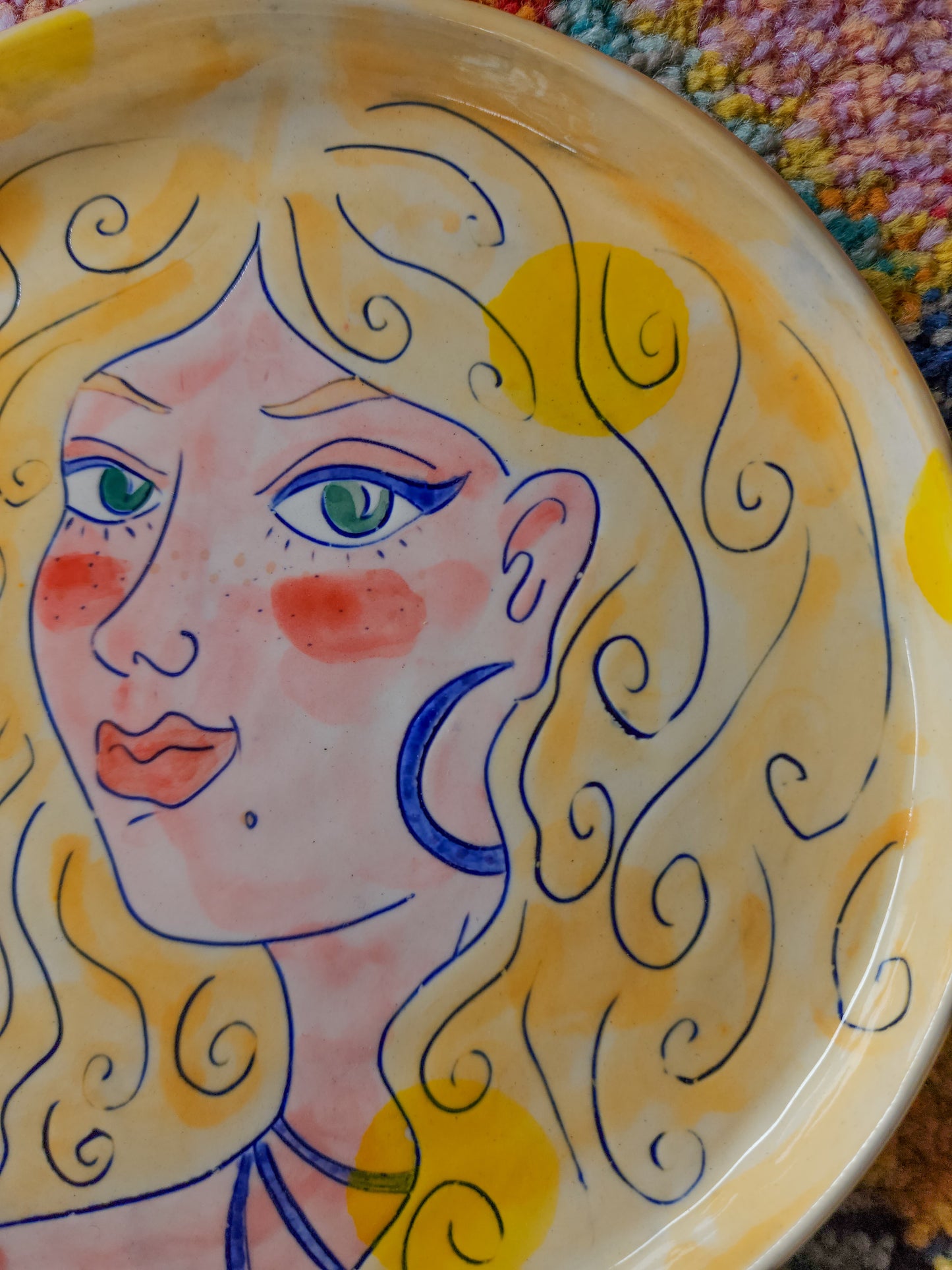 Small pottery face plate