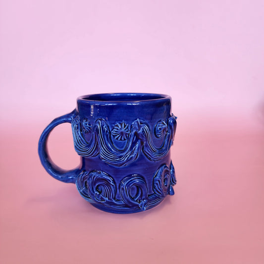 Pottery mug - deep blue