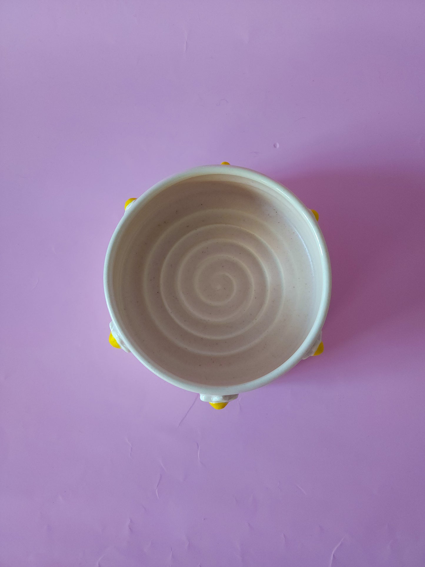 Pink daisy dog bowl