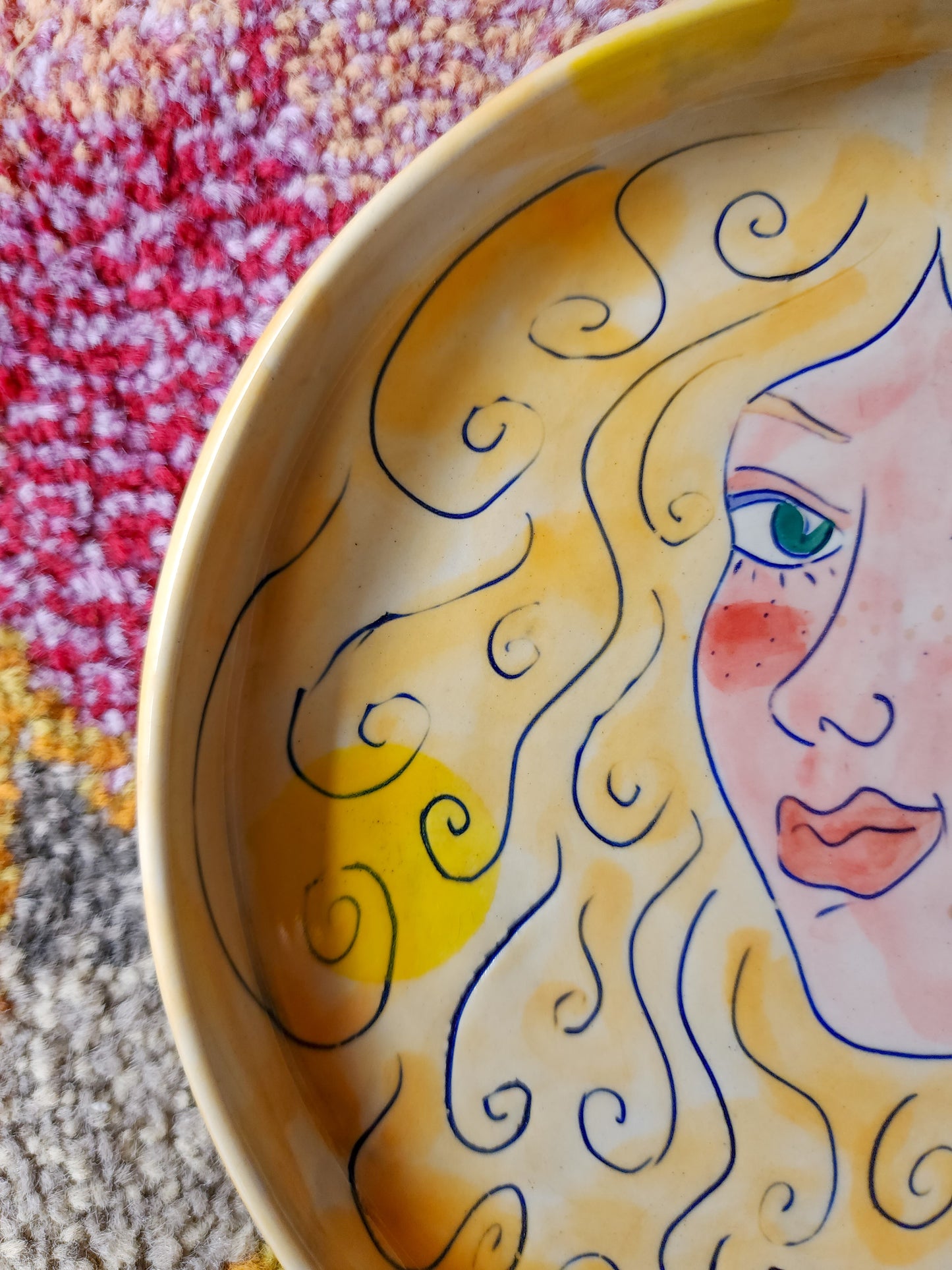 Small pottery face plate