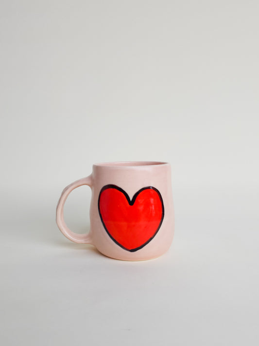 Love heart mug pink
